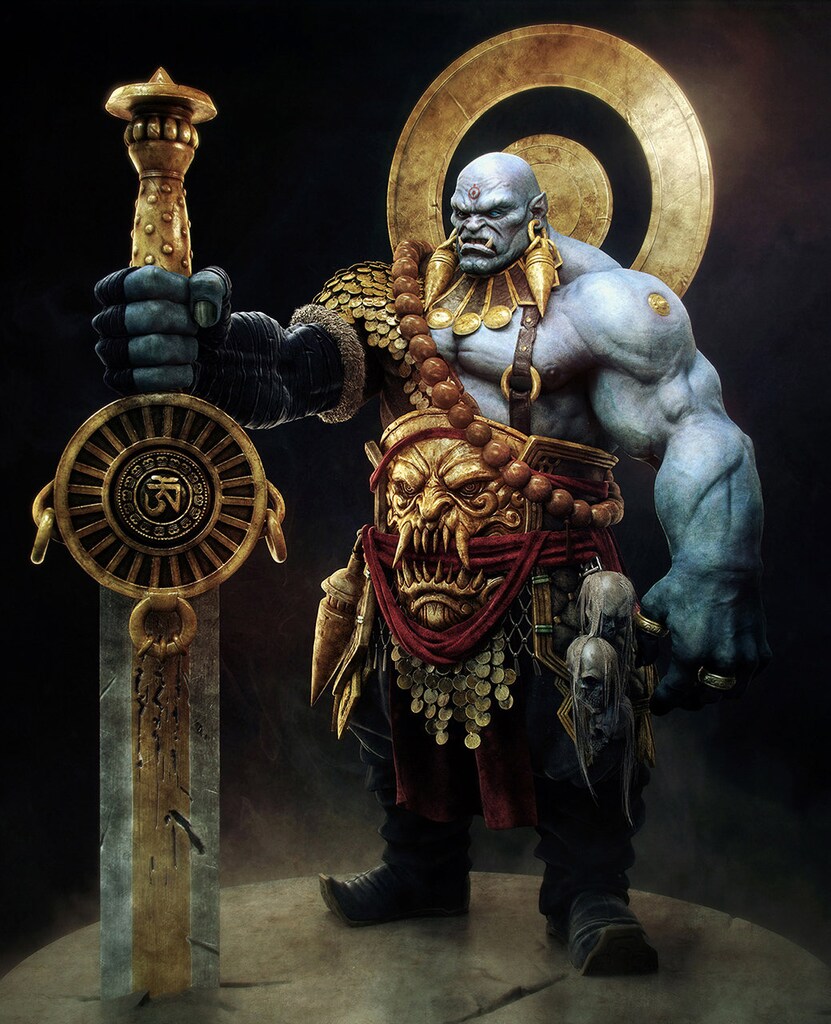 Blue Warrior: a personal art piece modeled after a concept found online.