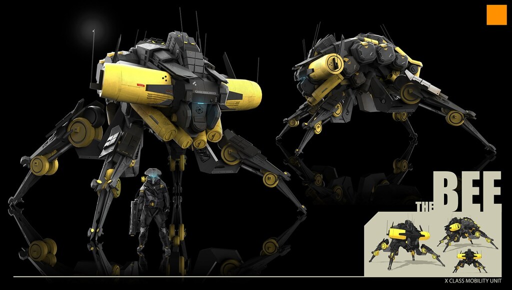 The Bee: a personal art work. A mech design.