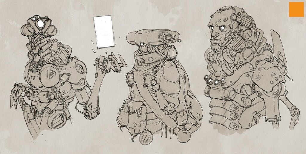 Cyborg sketches: a personal art work.