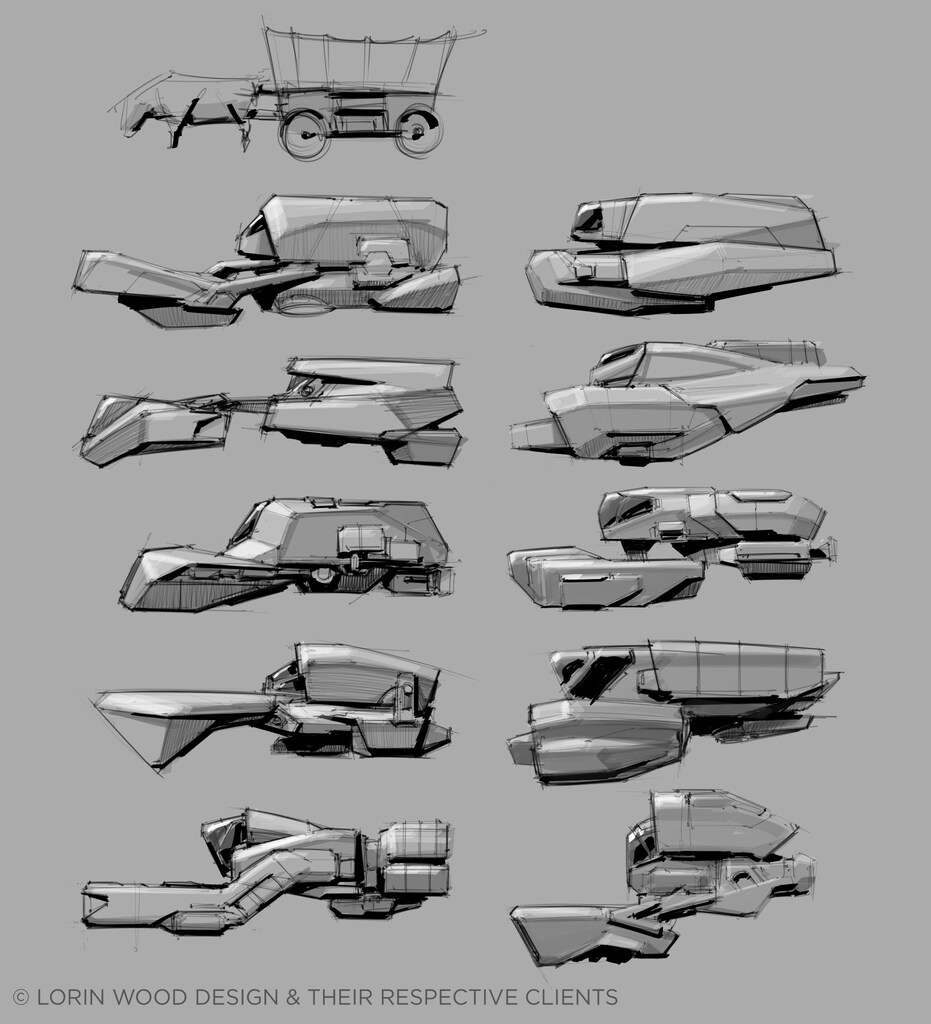 Sketches created in Mischief by Gearbox Software senior concept artist Lorin Wood as part of a tutorial for ImagineFX magazine.