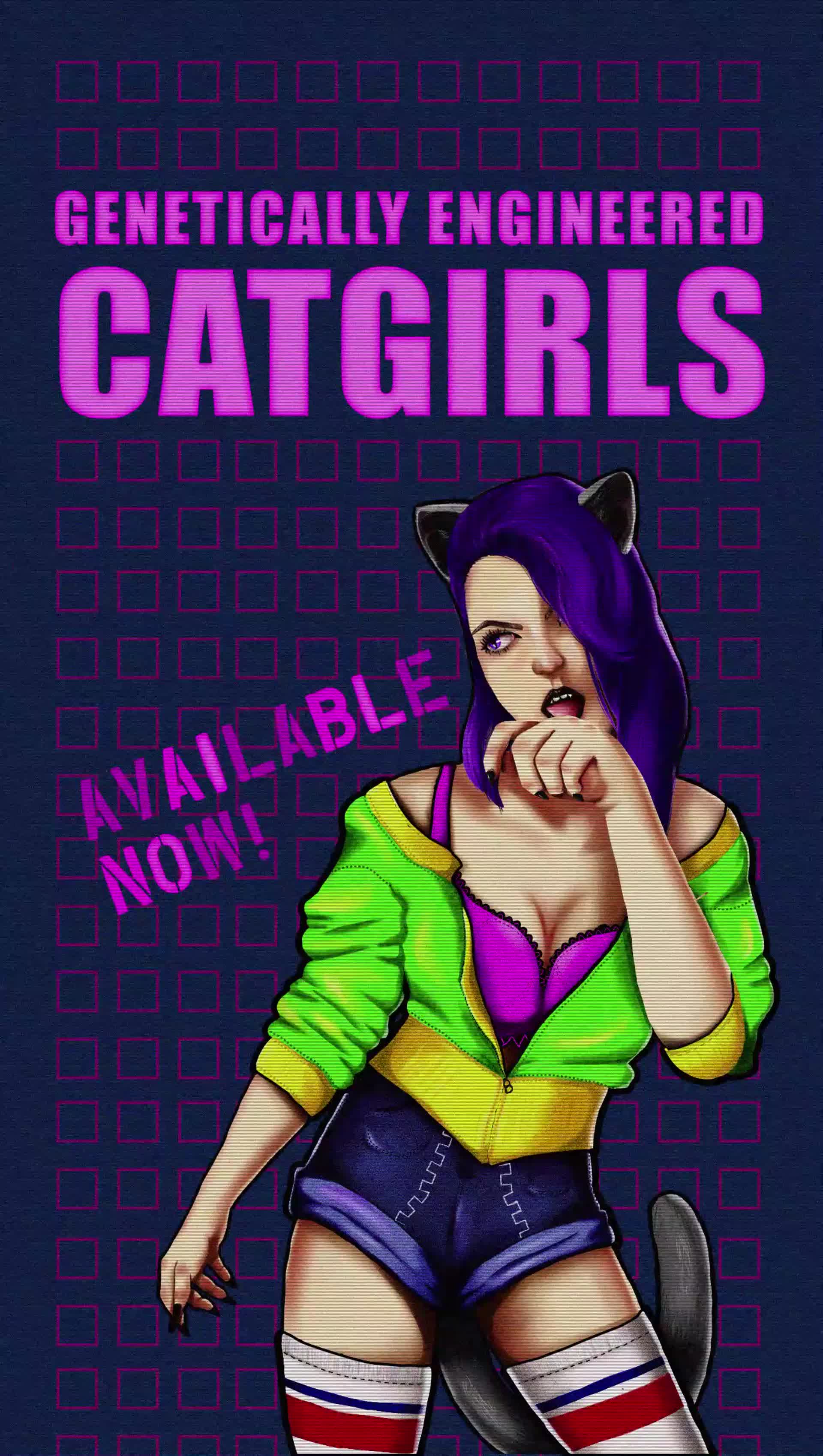 Genetically Engineered Catgirls for Domestic Ownership! Sticker for Sale  by bakerandness