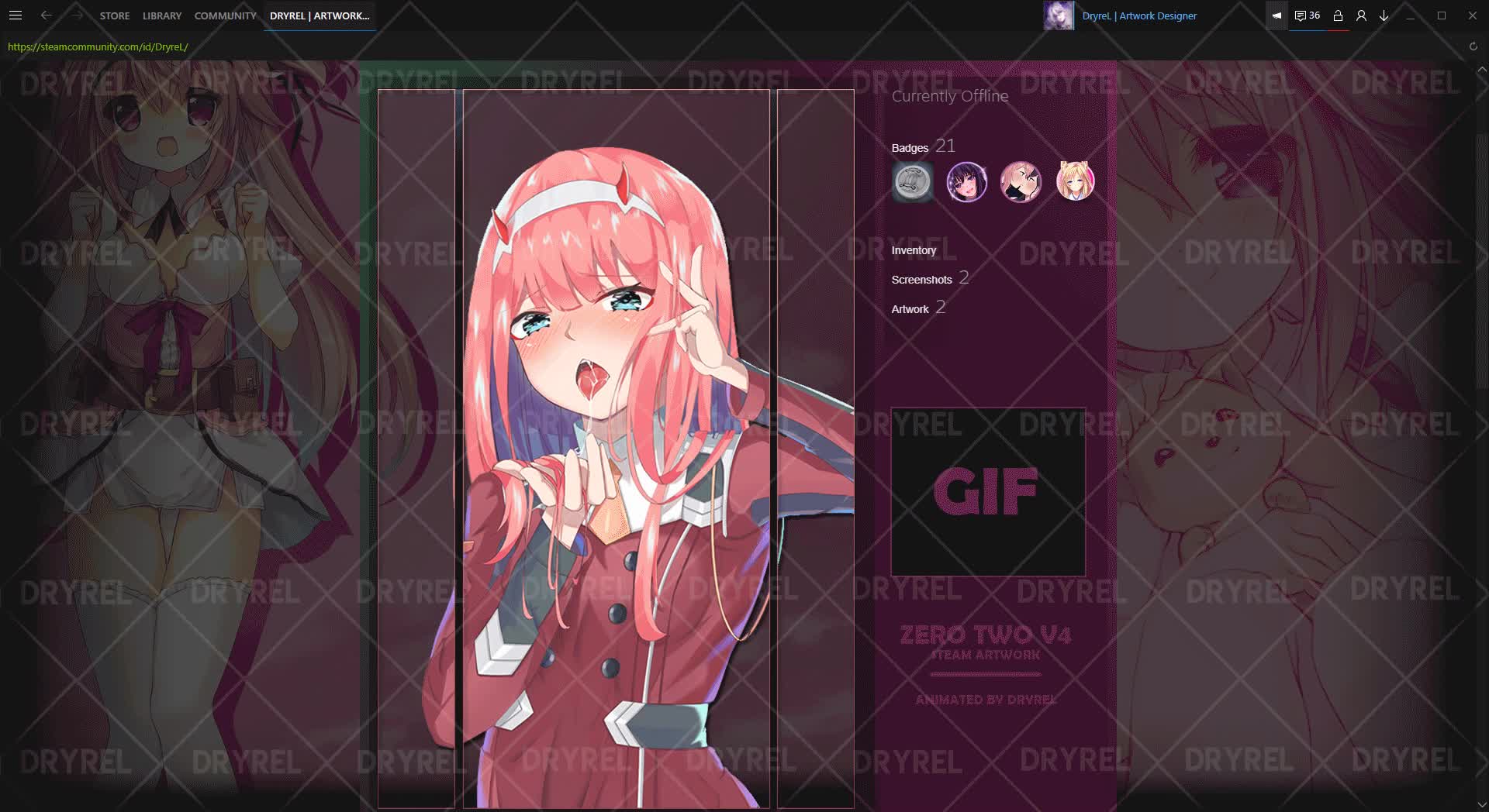 ArtStation - Zero Two Anime for a friend