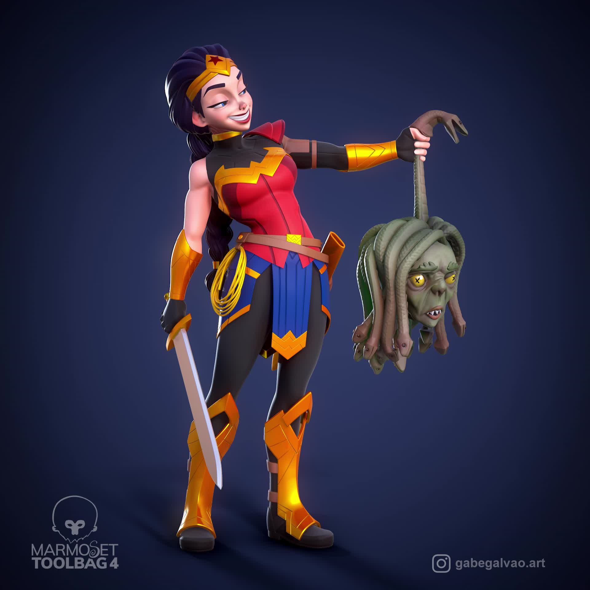 ArtStation - 3D Justice League Animated Series: Wonder Woman