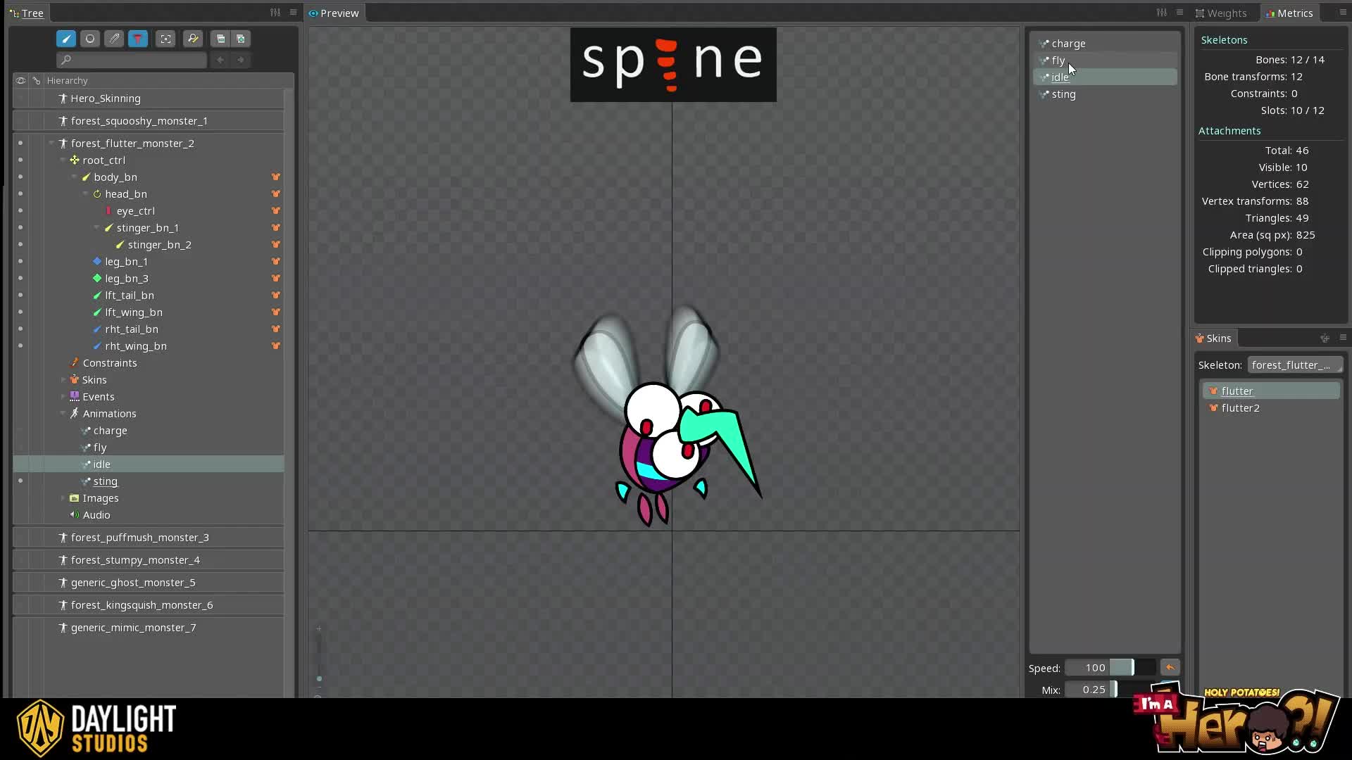 ArtStation - Flutter Monster - Spin 2D Animation Showcase