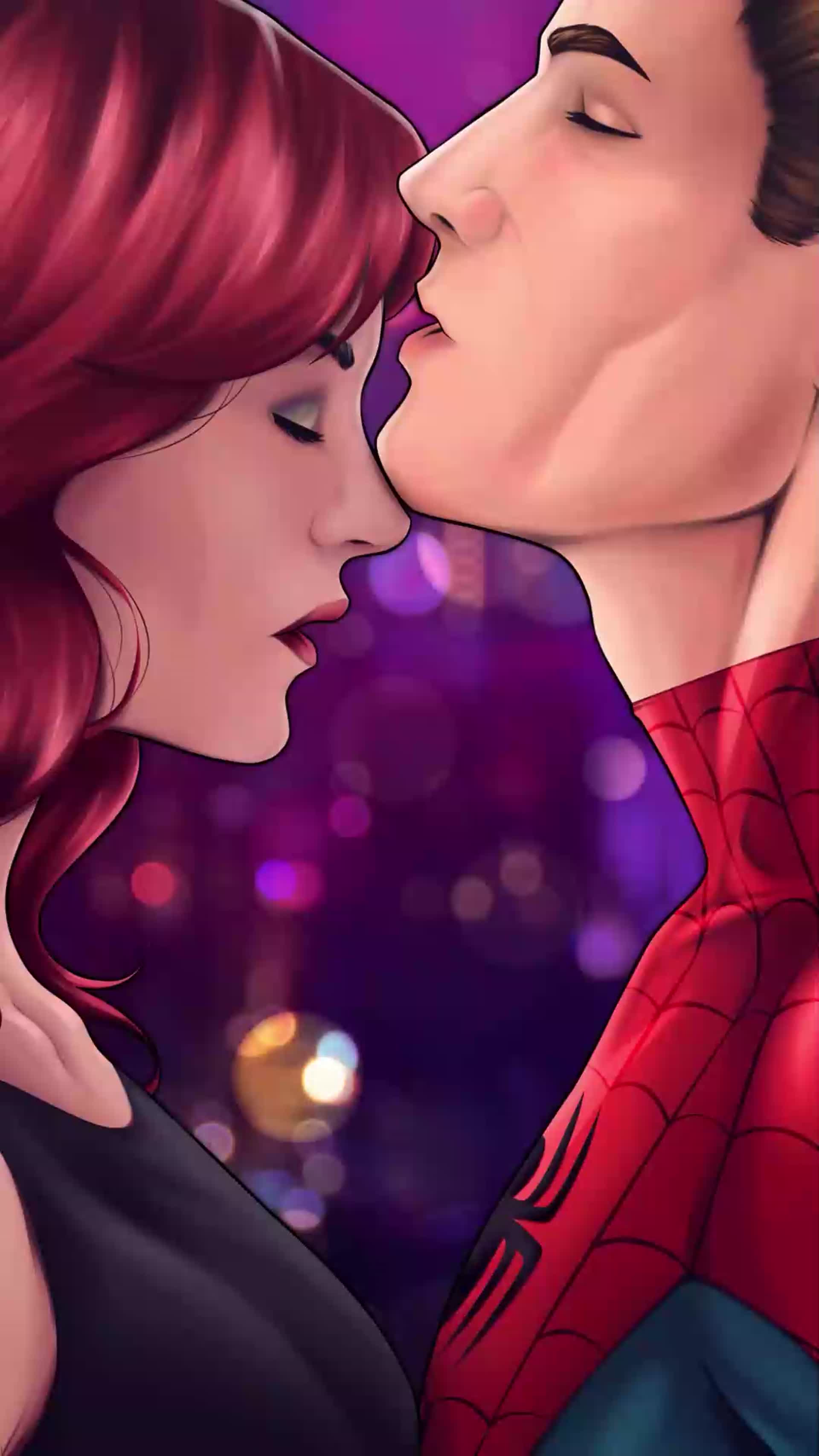 spiderman mary jane kiss