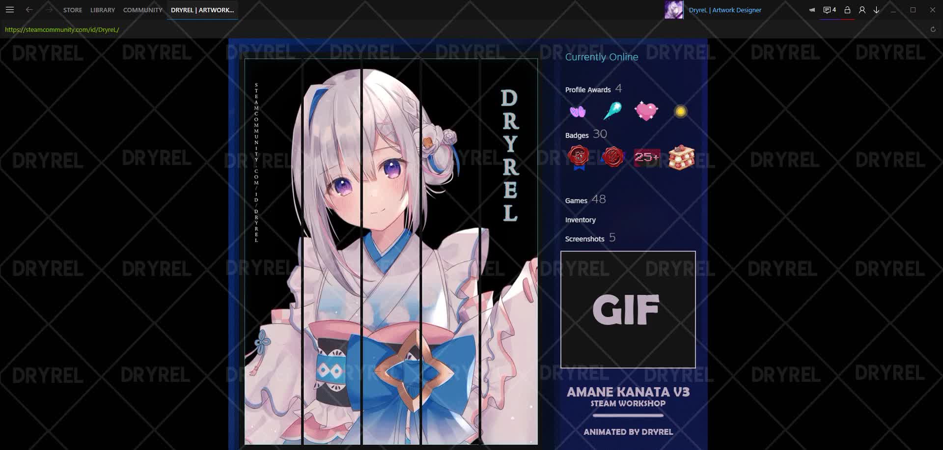 ArtStation - Amane Kanata Complete Animated Steam Profile (Multiple Designs)