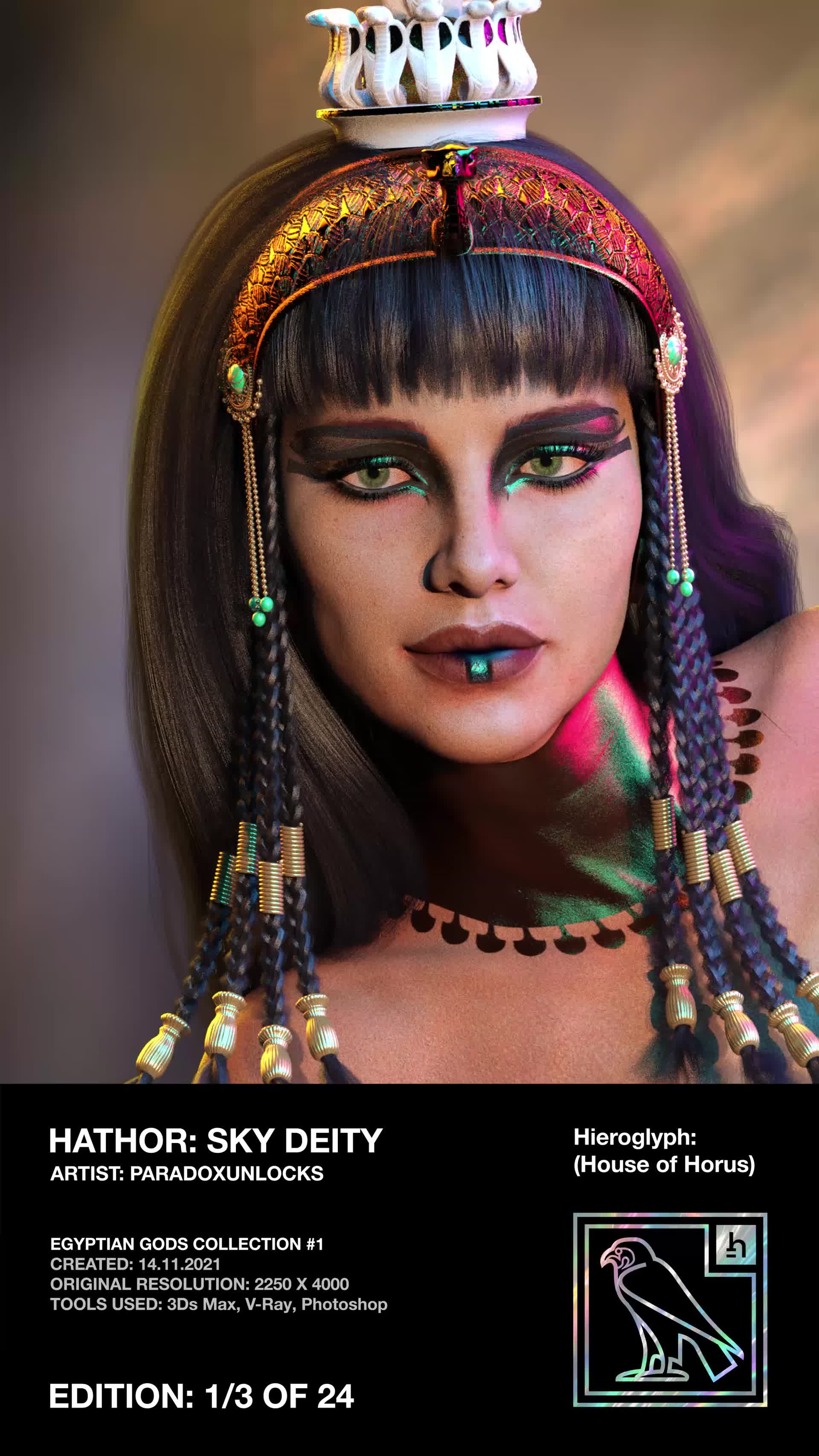 PARADOXUNLOCKS DESIGN - ParadoxUnlocks NFTs - The ultimate 3D Egyptian Gods  Collection Vol.1 - featured on Hathor Blockchain