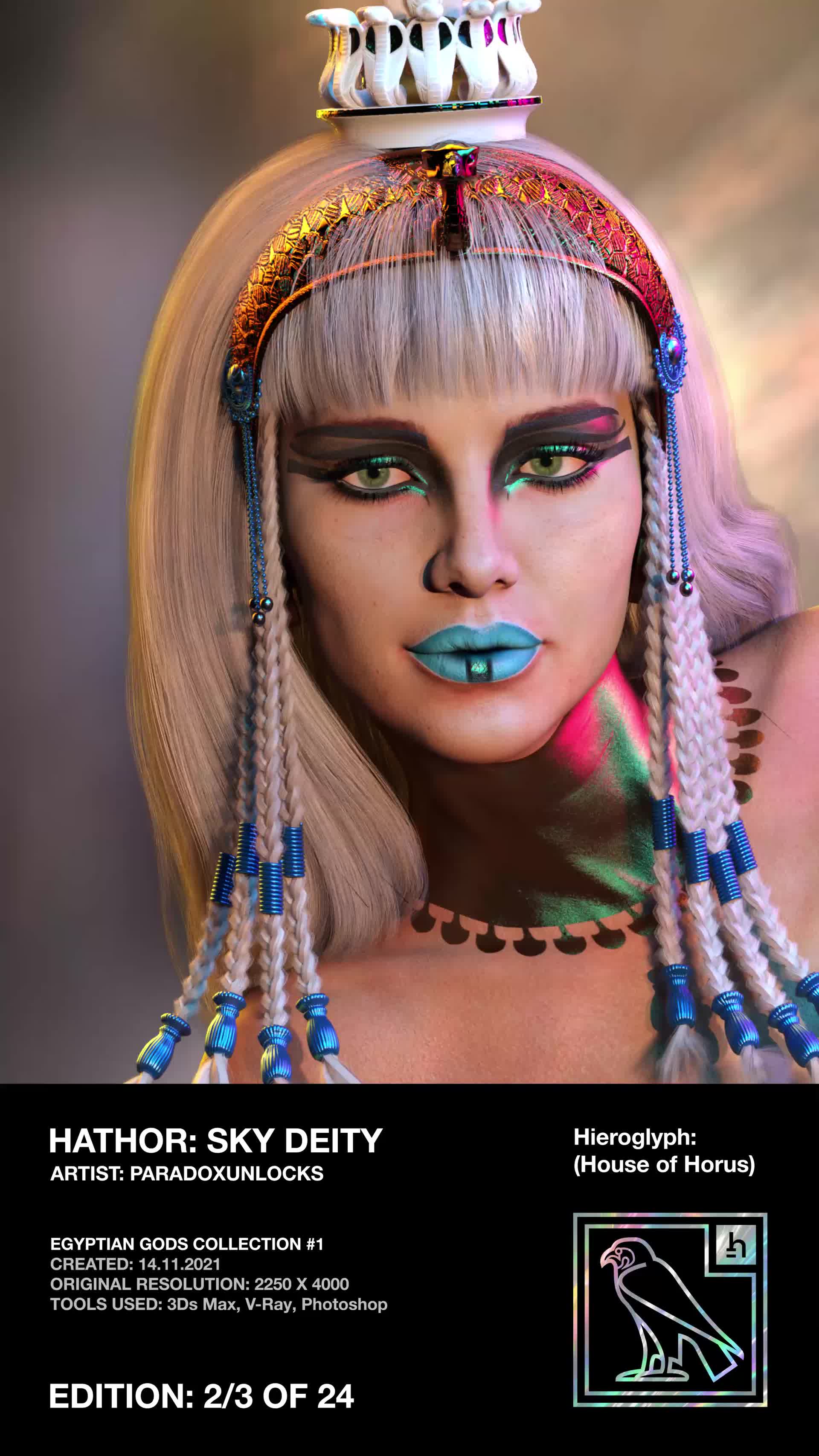 PARADOXUNLOCKS DESIGN - ParadoxUnlocks NFTs - The ultimate 3D Egyptian Gods  Collection Vol.1 - featured on Hathor Blockchain