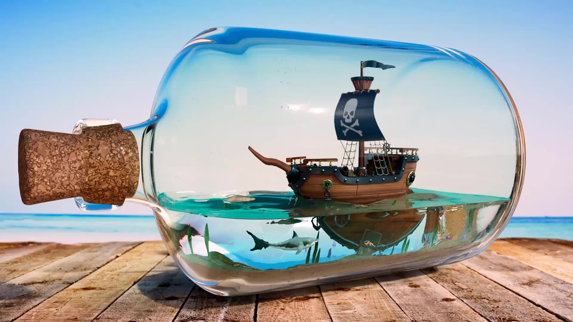 Pirate Ship in a Bottle - ArtStation