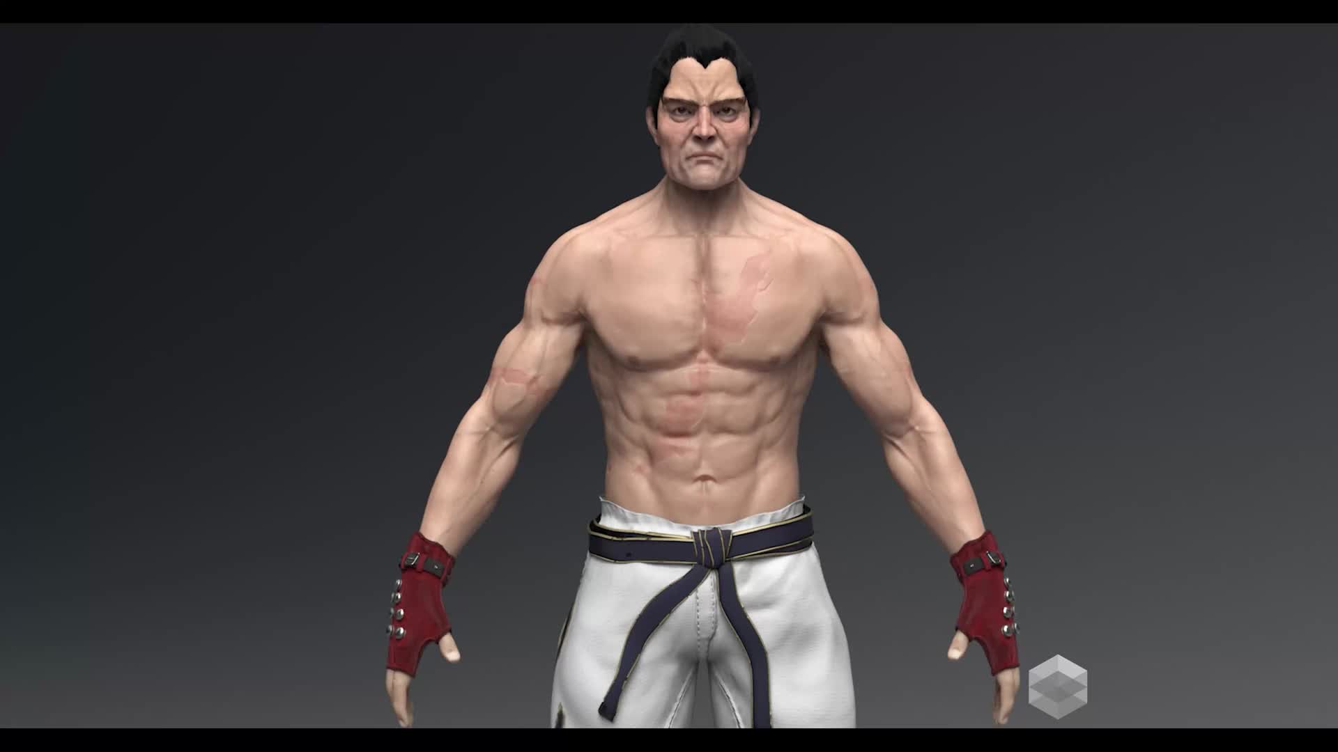 Realistic Fully Rigged Kazuya Mishima 3D Character Model 3D model rigged
