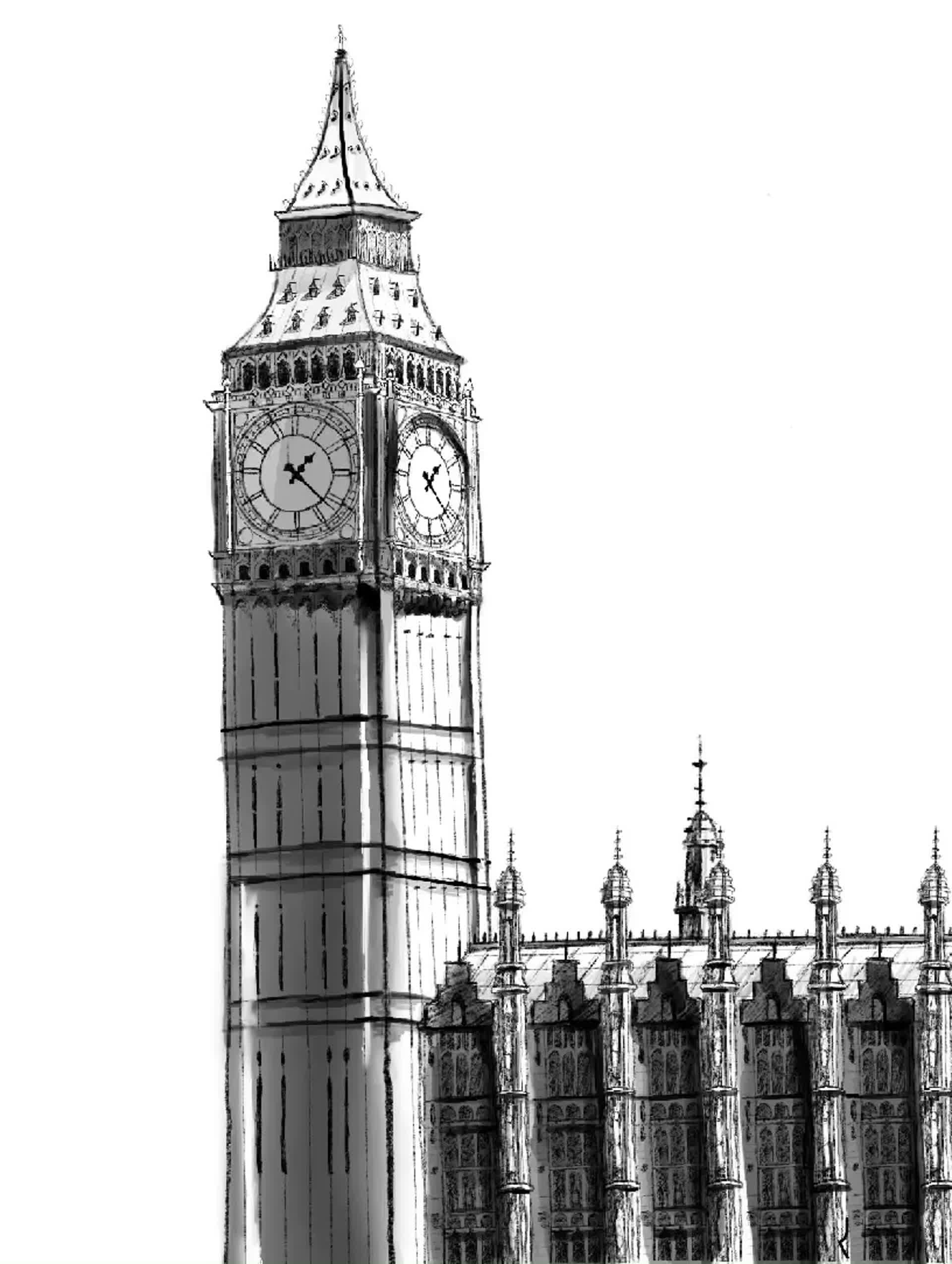 Big Ben Drawing Stock Vector (Royalty Free) 169533026 | Shutterstock