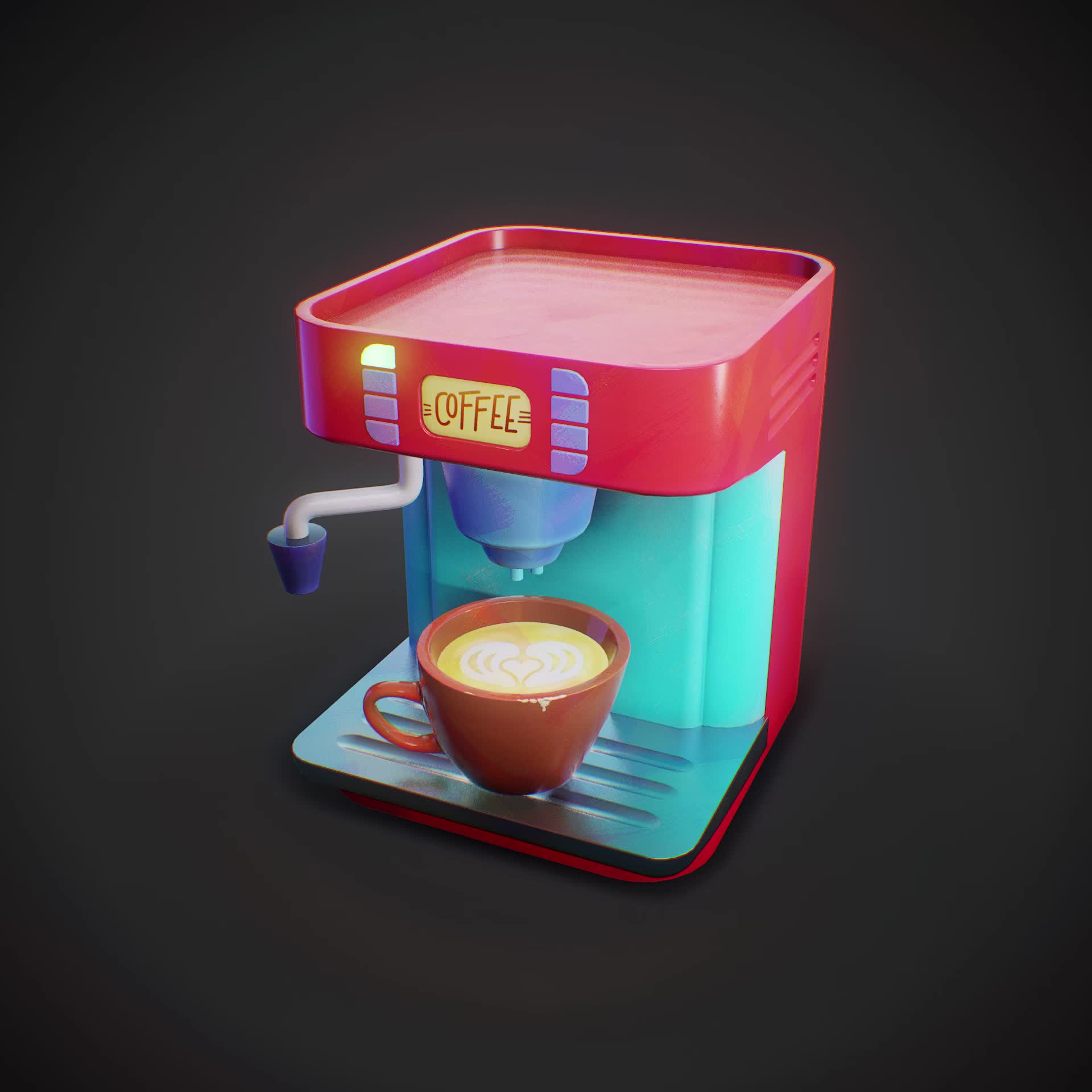 Basic Stylized Coffee Maker - 3D Model by Art_Teeves