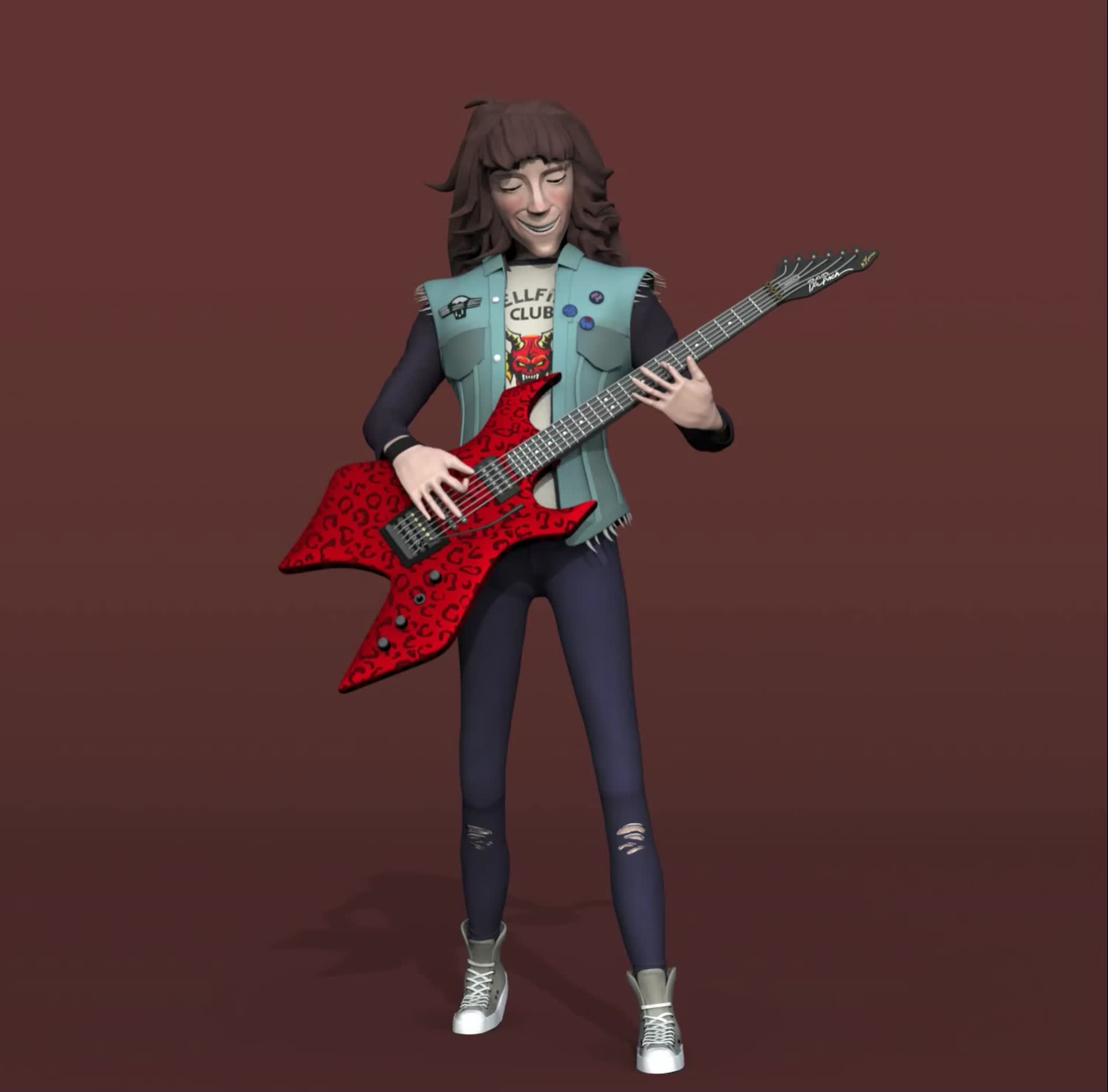 A Stylized Take on Eddie Munson from Stranger Things