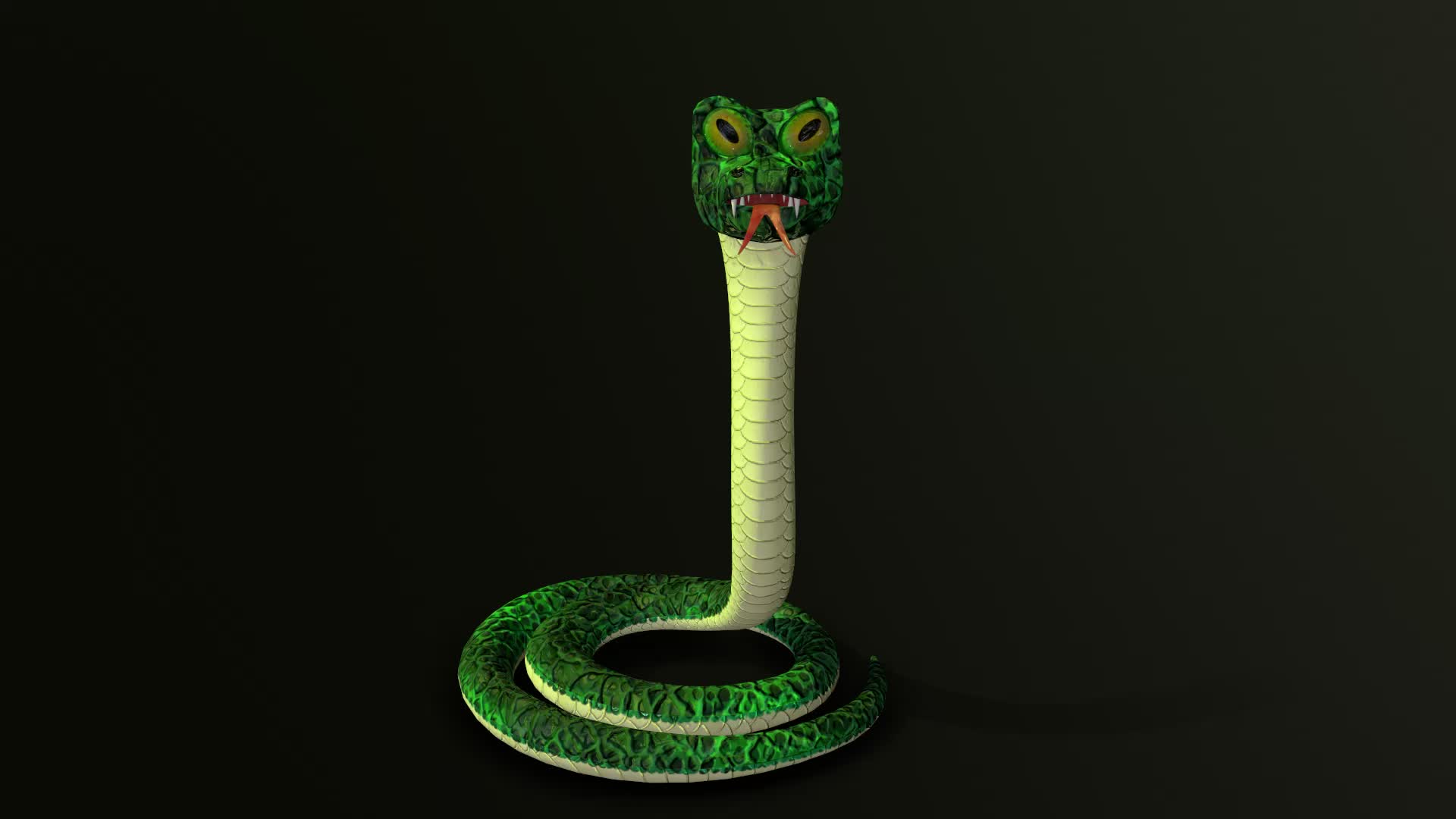 ArtStation - Green Snake 3D Model (Semi Cartoon Style )