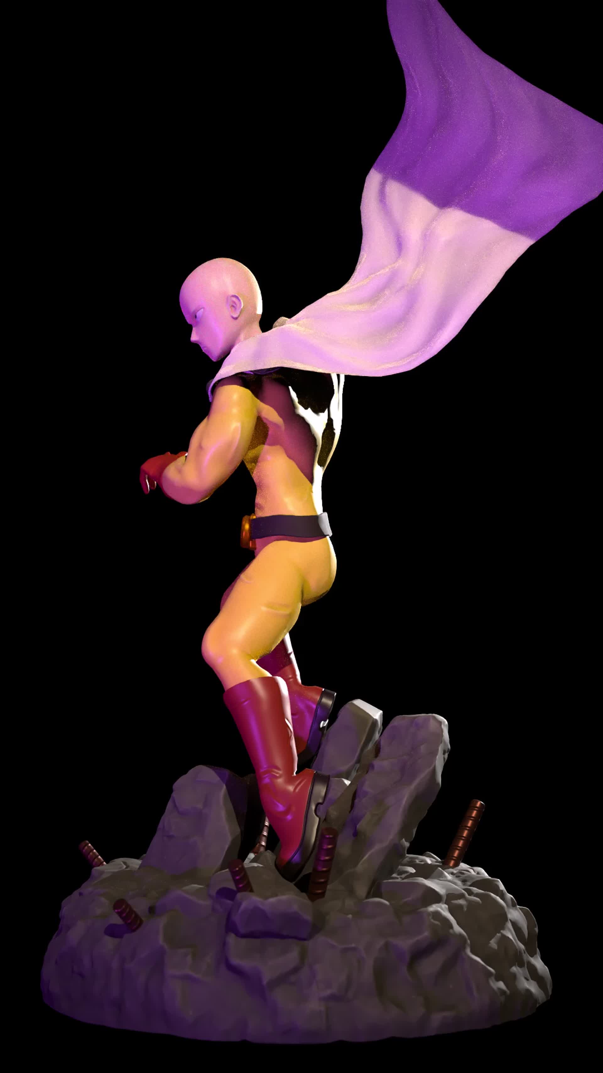 ArtStation - Saitama from One Punch Man - 3D Model (Custom Face from Client)