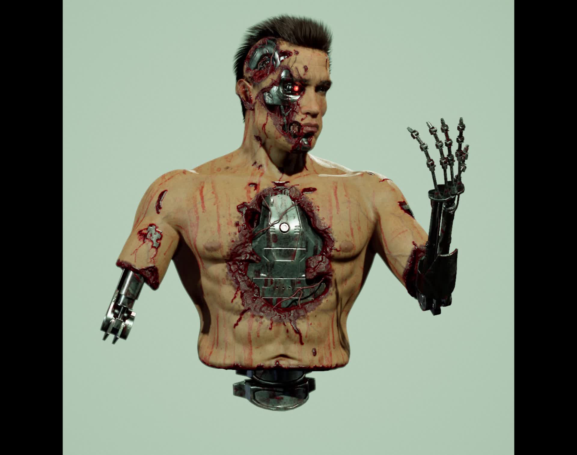 ArtStation - Arnold Schwarzenegger - Terminator 2 Fanart