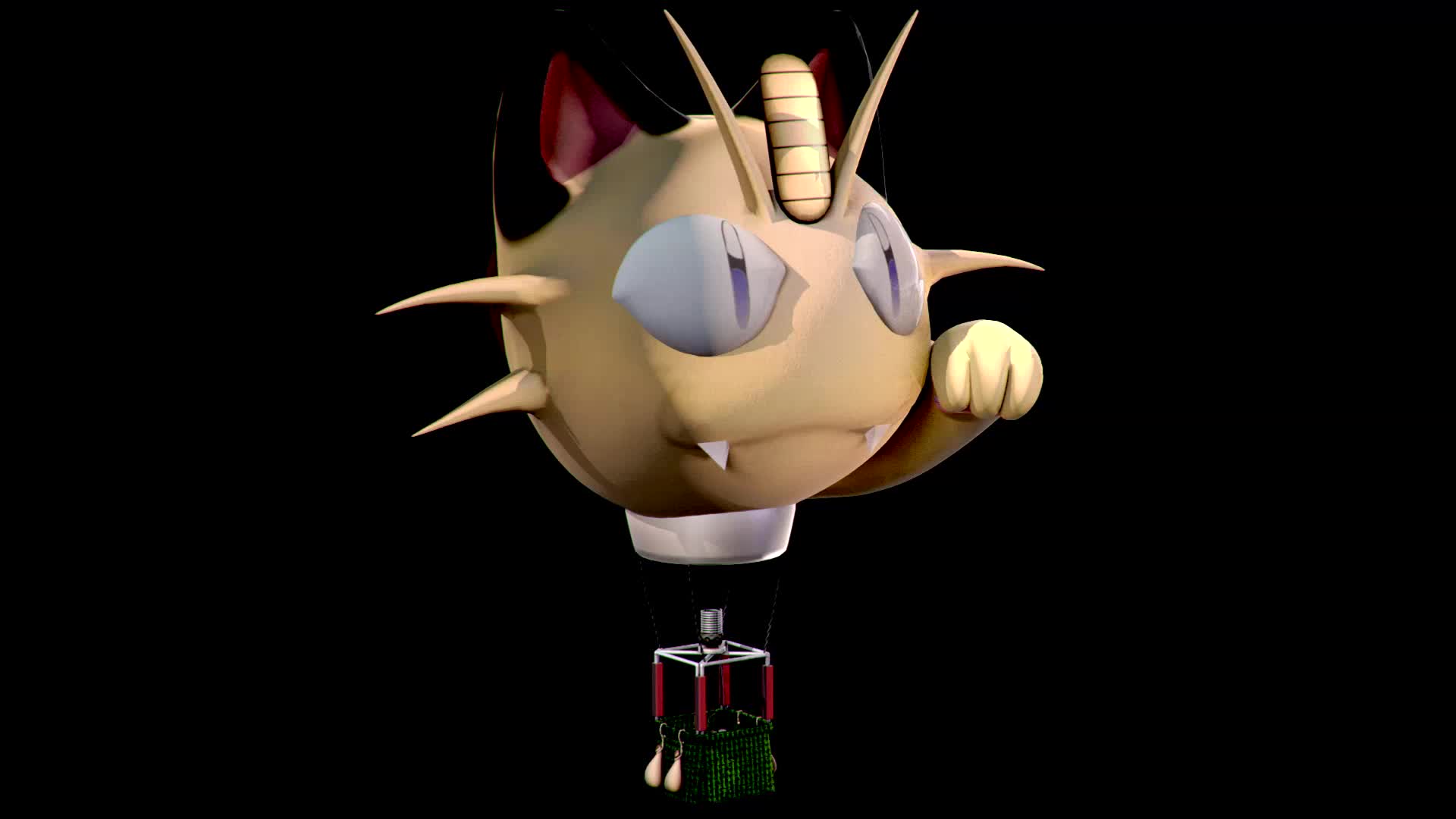 3D Print & paint Meowth air balloon pokemon #3dprinting #3dprint