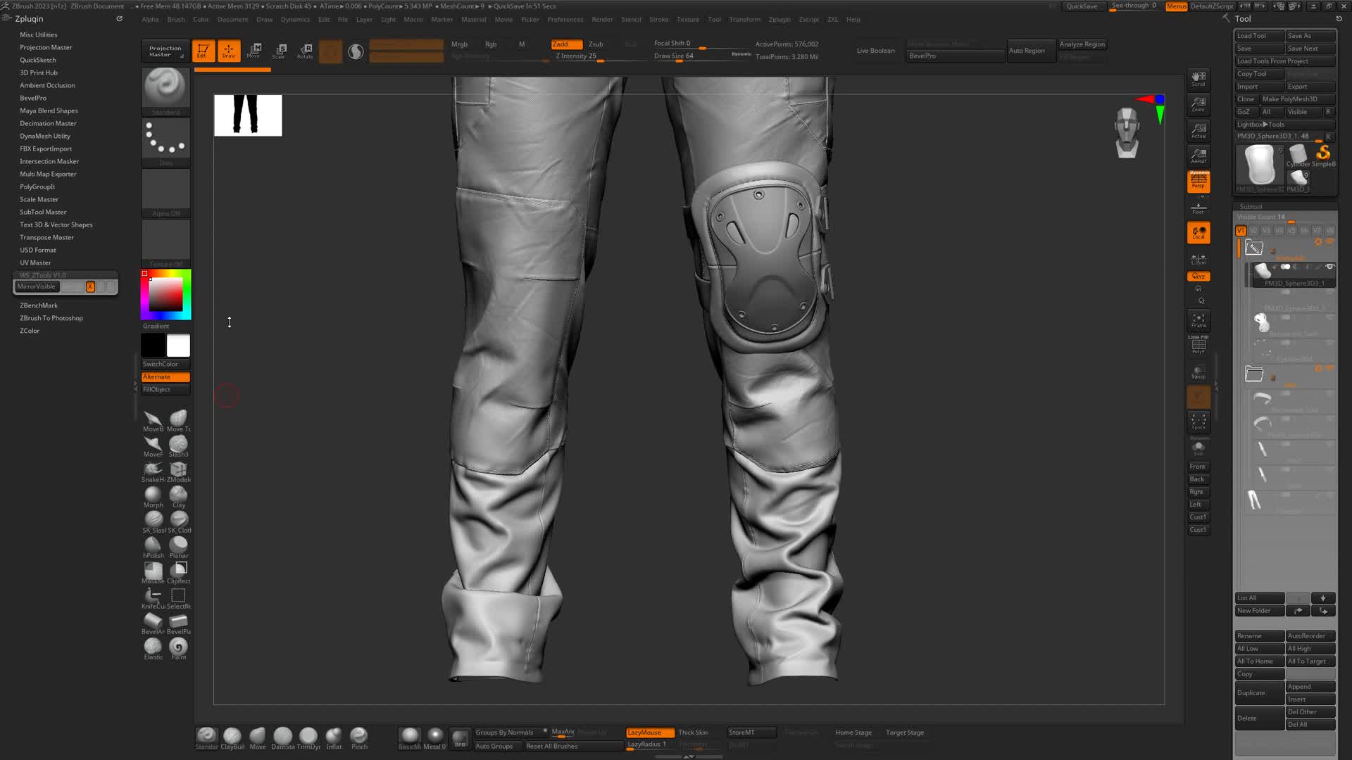 ArtStation - Mirror All Visible Subtools In One Click__Zbrush Plugin
