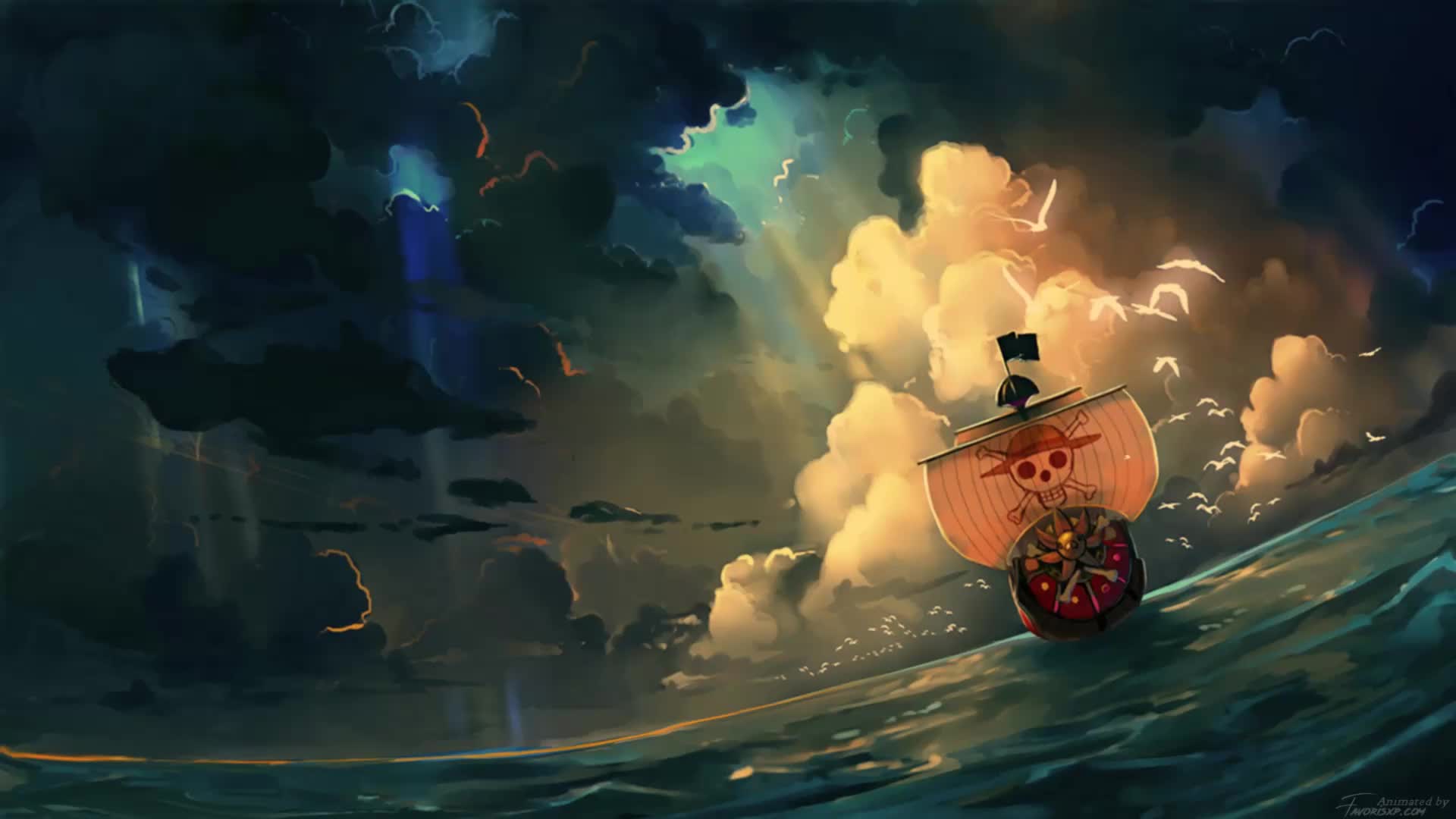 ArtStation - The Thousand Sunny - One Piece Animated Wallpaper