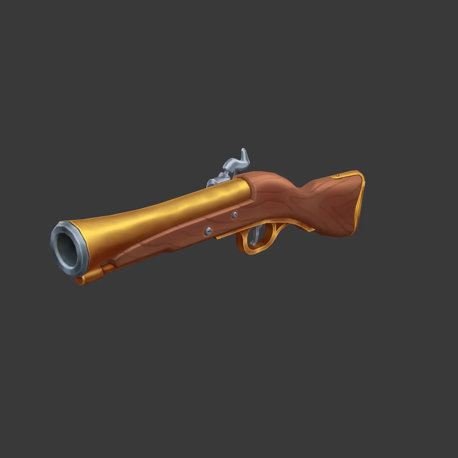 3D model Pirate Blunderbuss VR / AR / low-poly