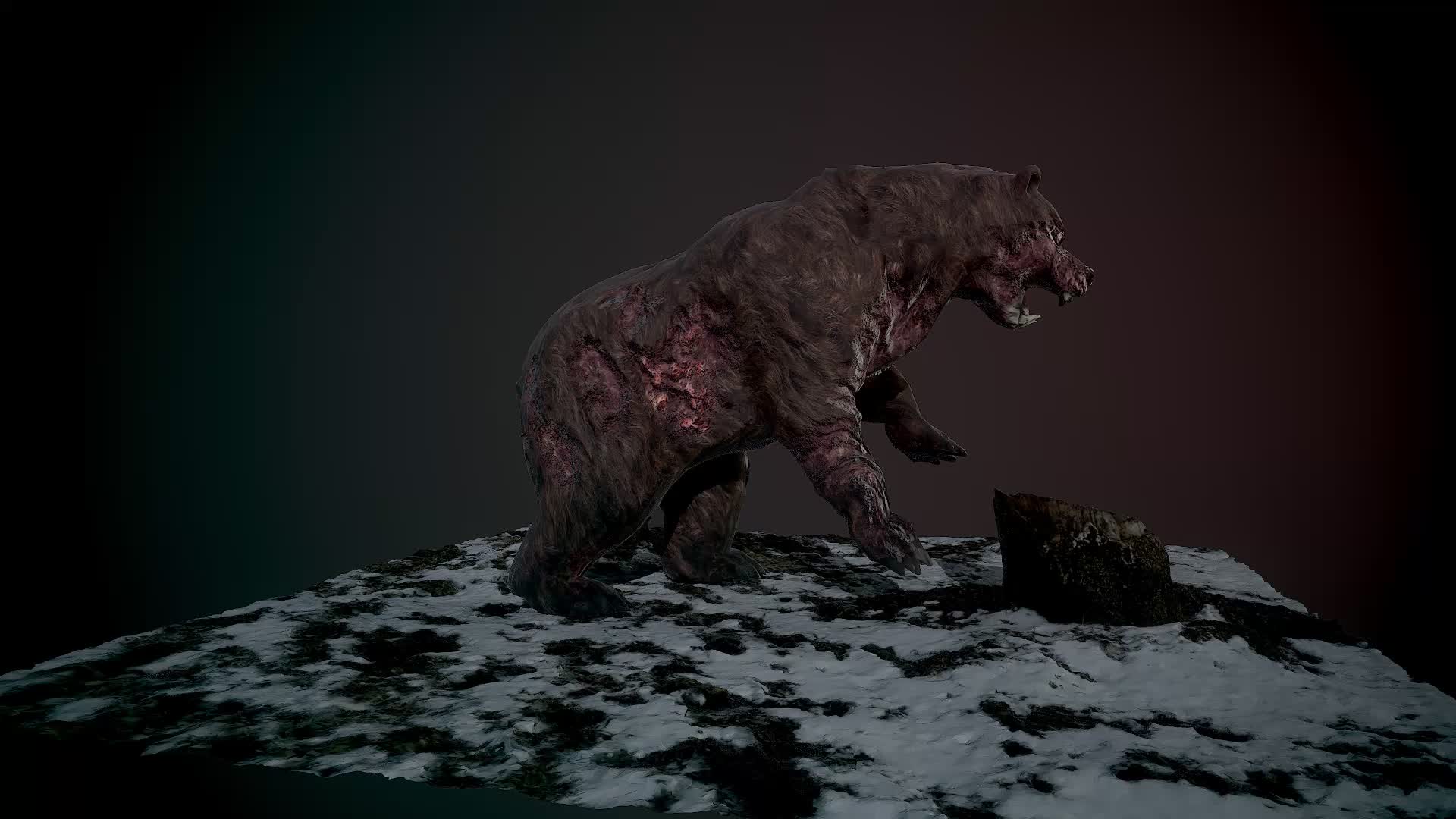 ArtStation - The Tiny bear And The Wolf_2