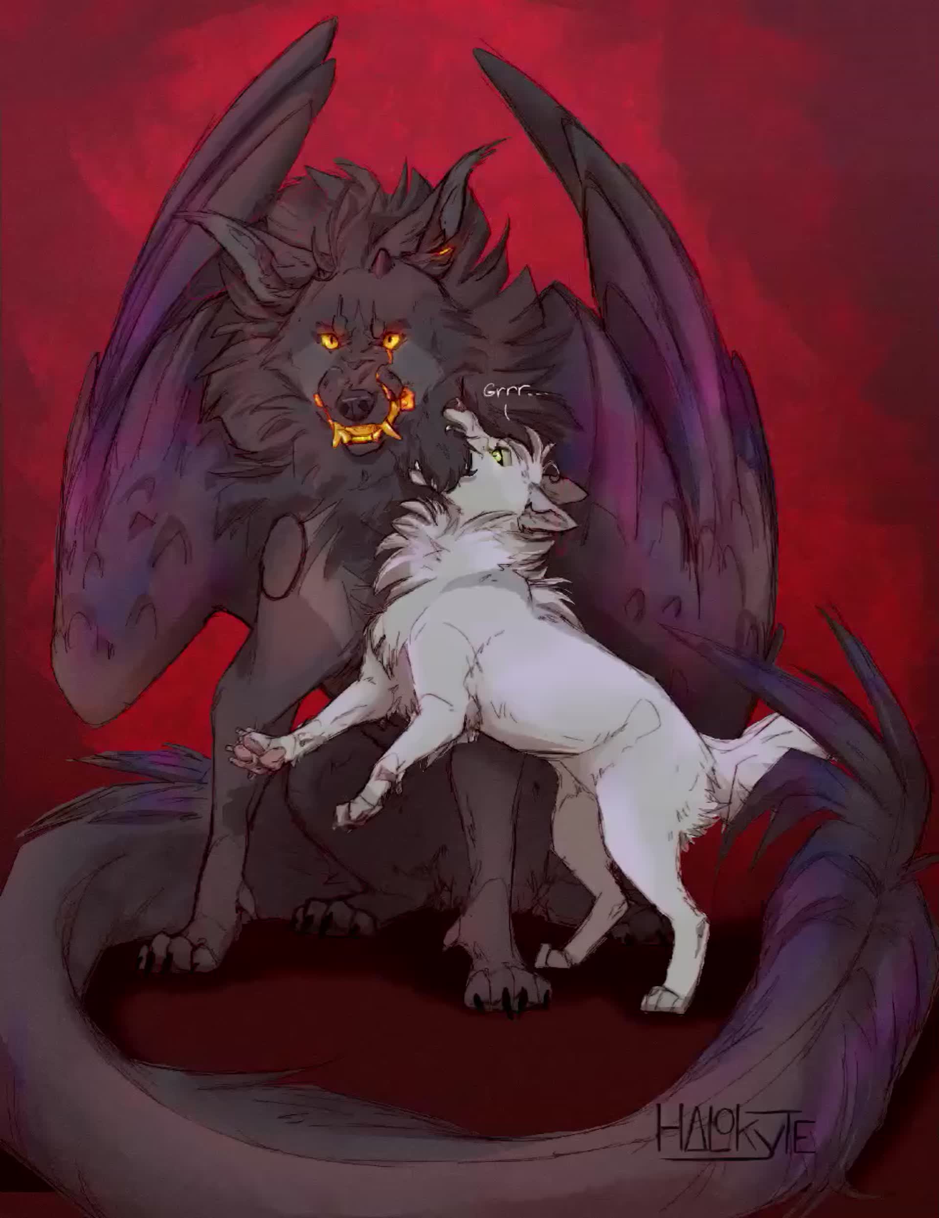 anime demon wolf pup