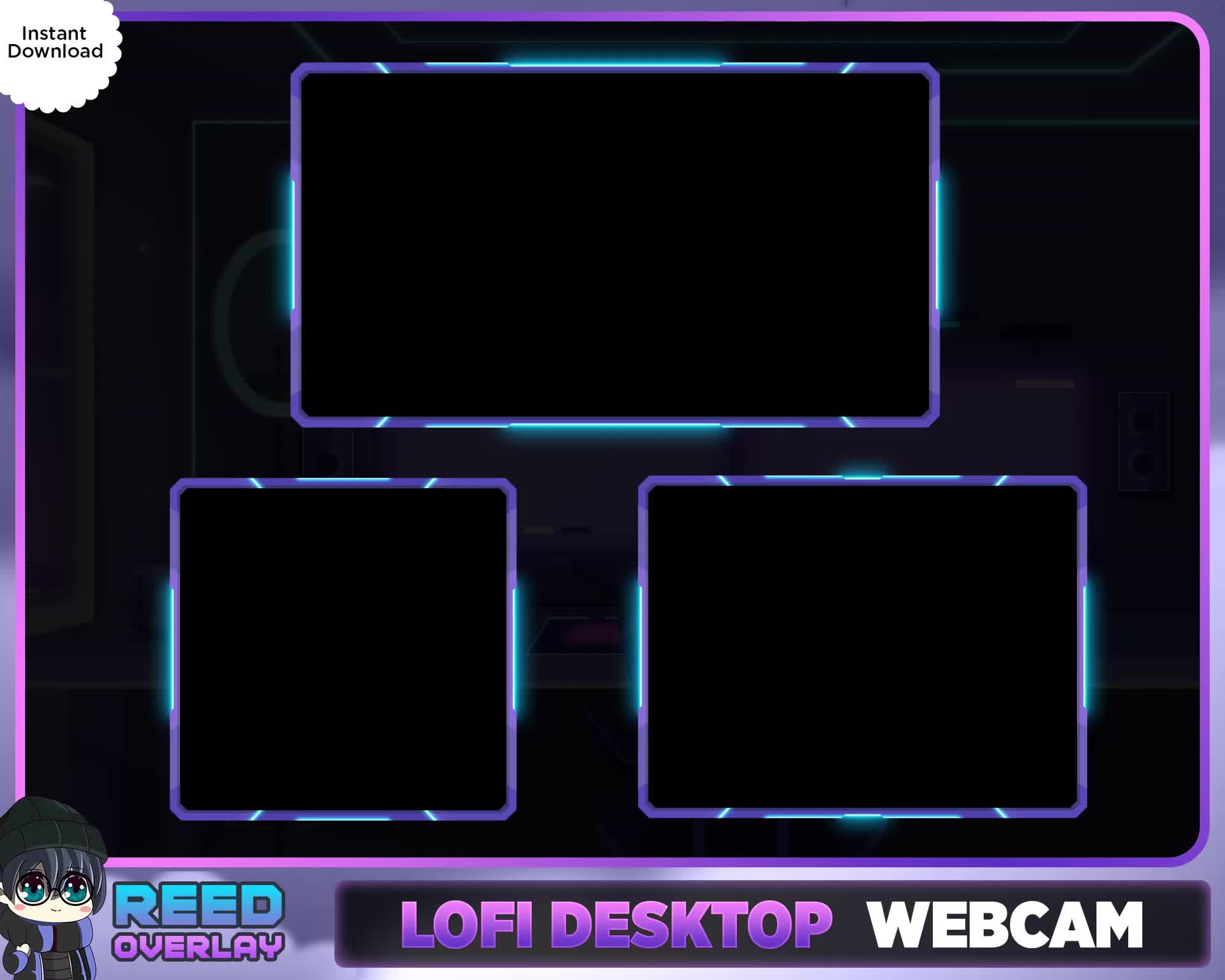 ANIMATED Twitch Overlay Stream Package: Lo-fi Vibe Aesthetic 