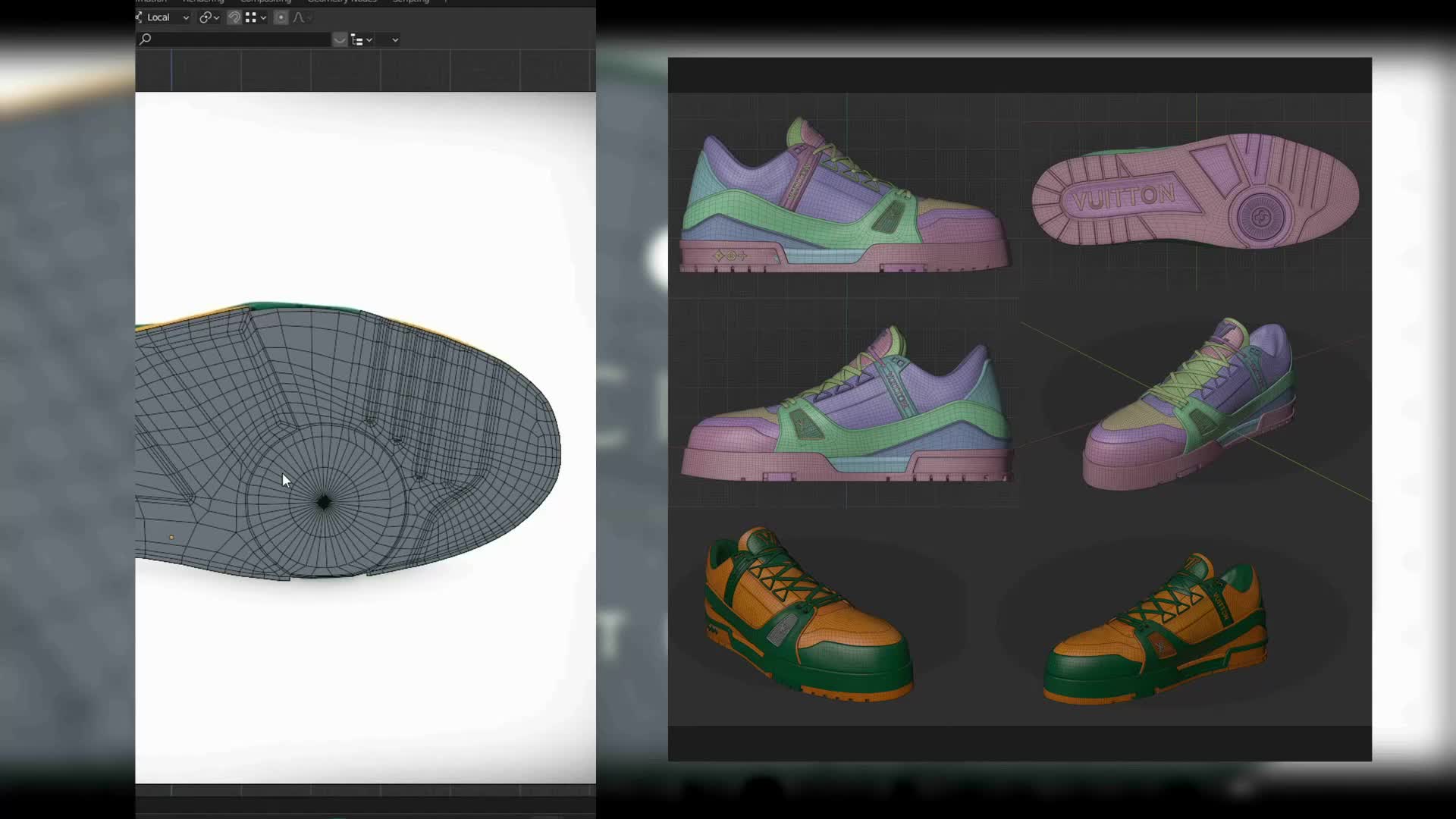 Louis Vuitton Trainer fashion sneaker 3D model