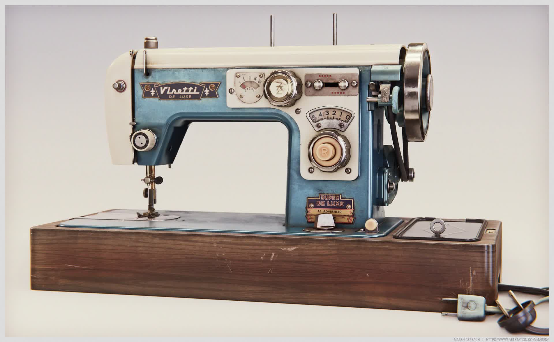 VINTAGE VISETTI SUPER DE LUXE ZIG ZAG SEWING MACHINE (AS ADVERTISED IN LIFE)