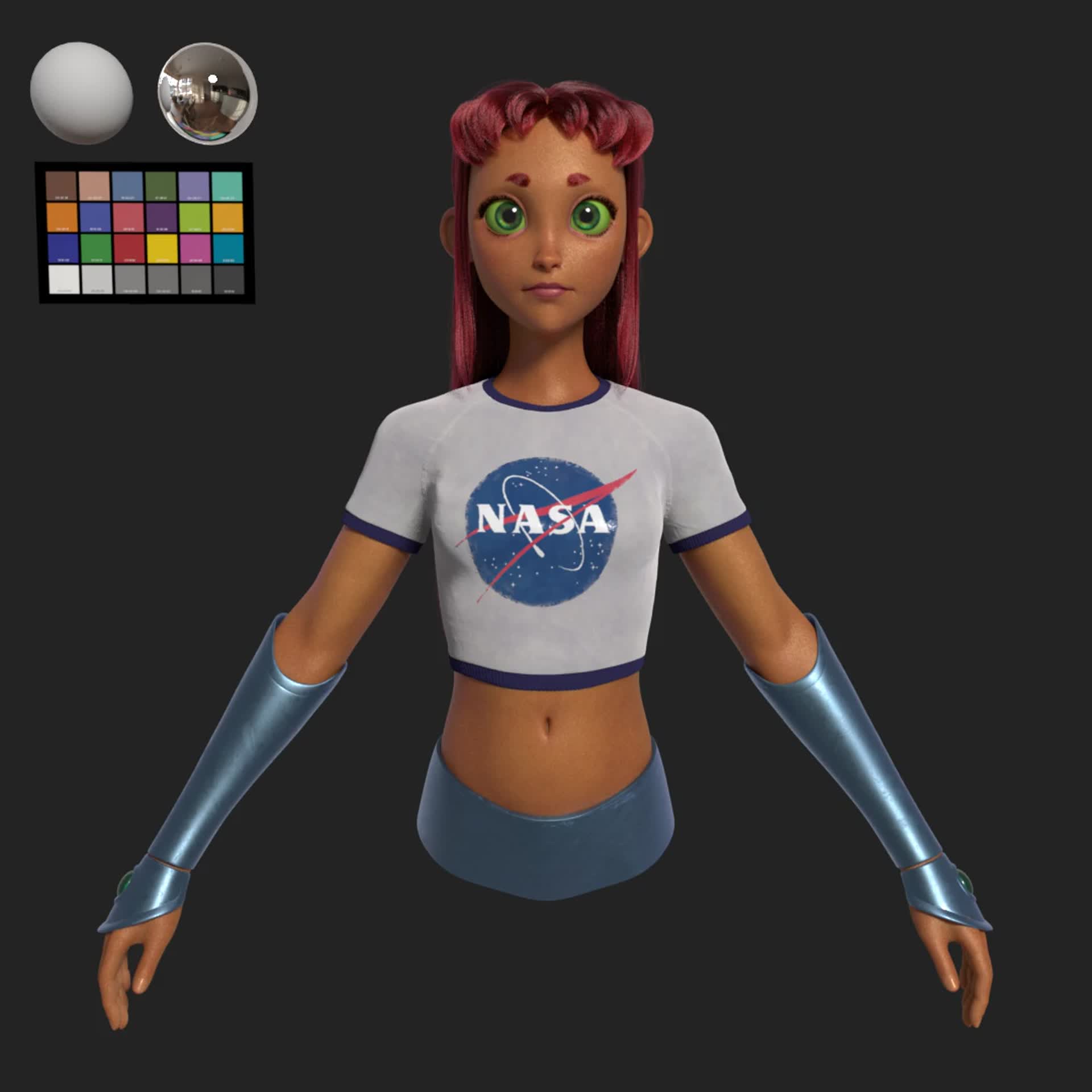 Teen titans Stylized Starfire rigged | 3D model