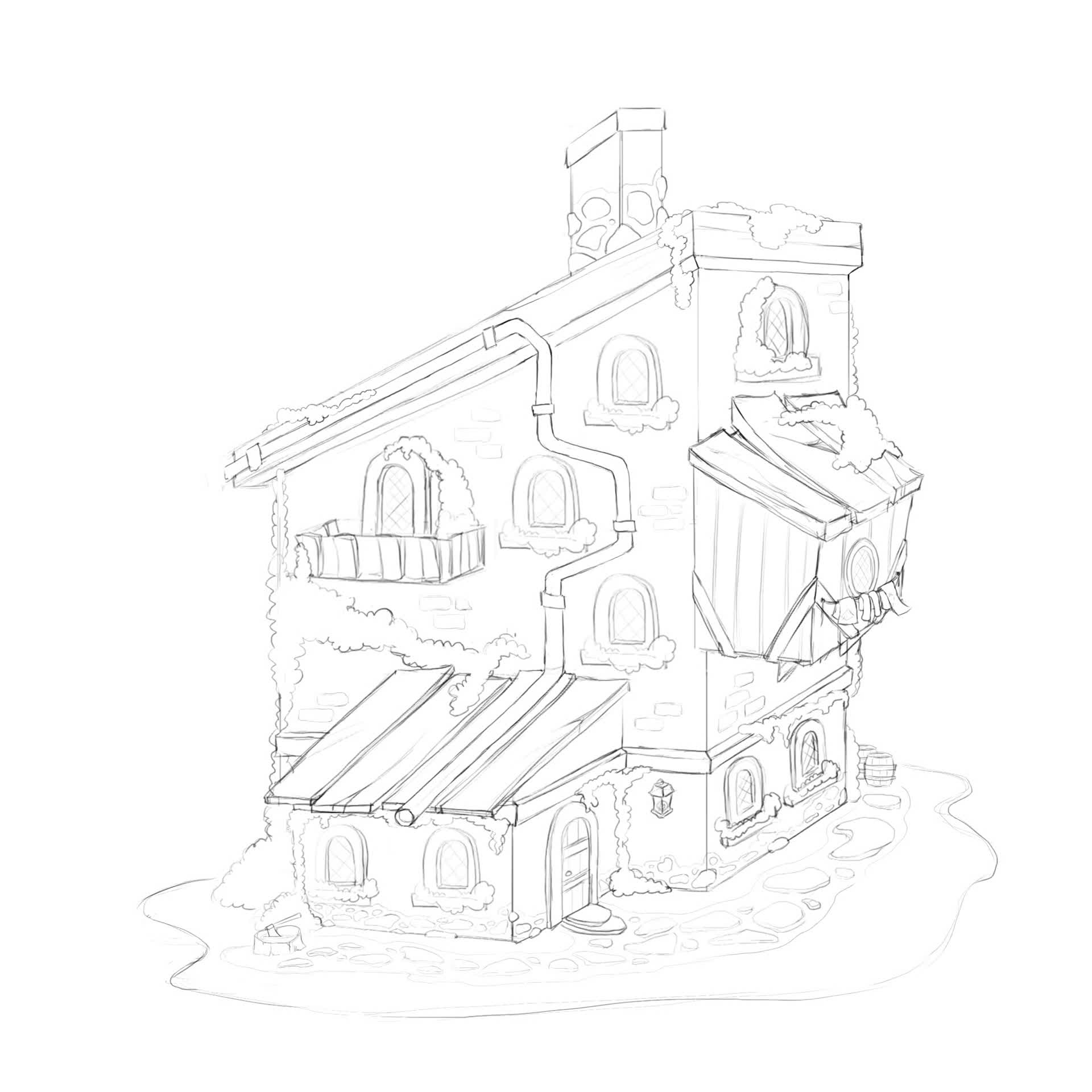 Simple House Drawing ✓ - YouTube