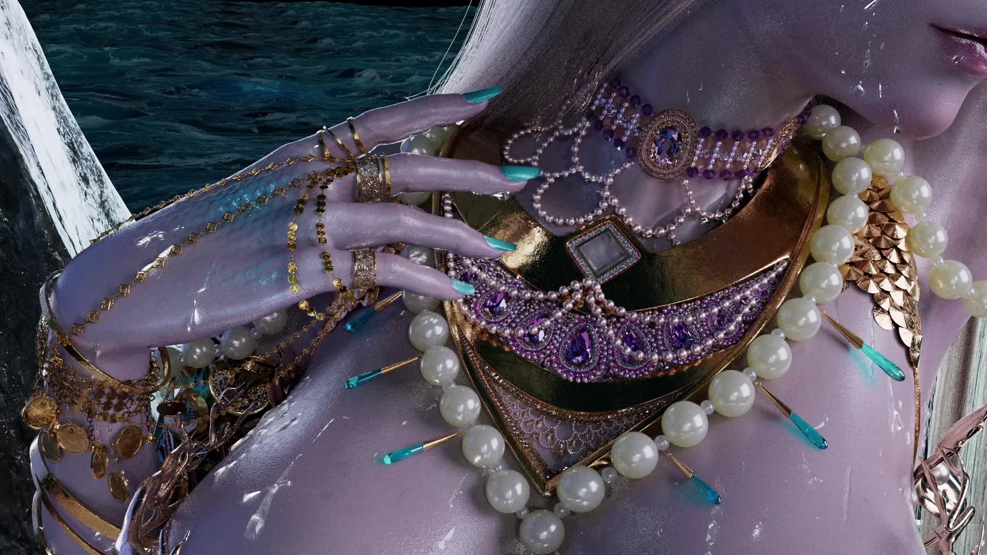 ArtStation - Mermaid-鲛珠泪-under water