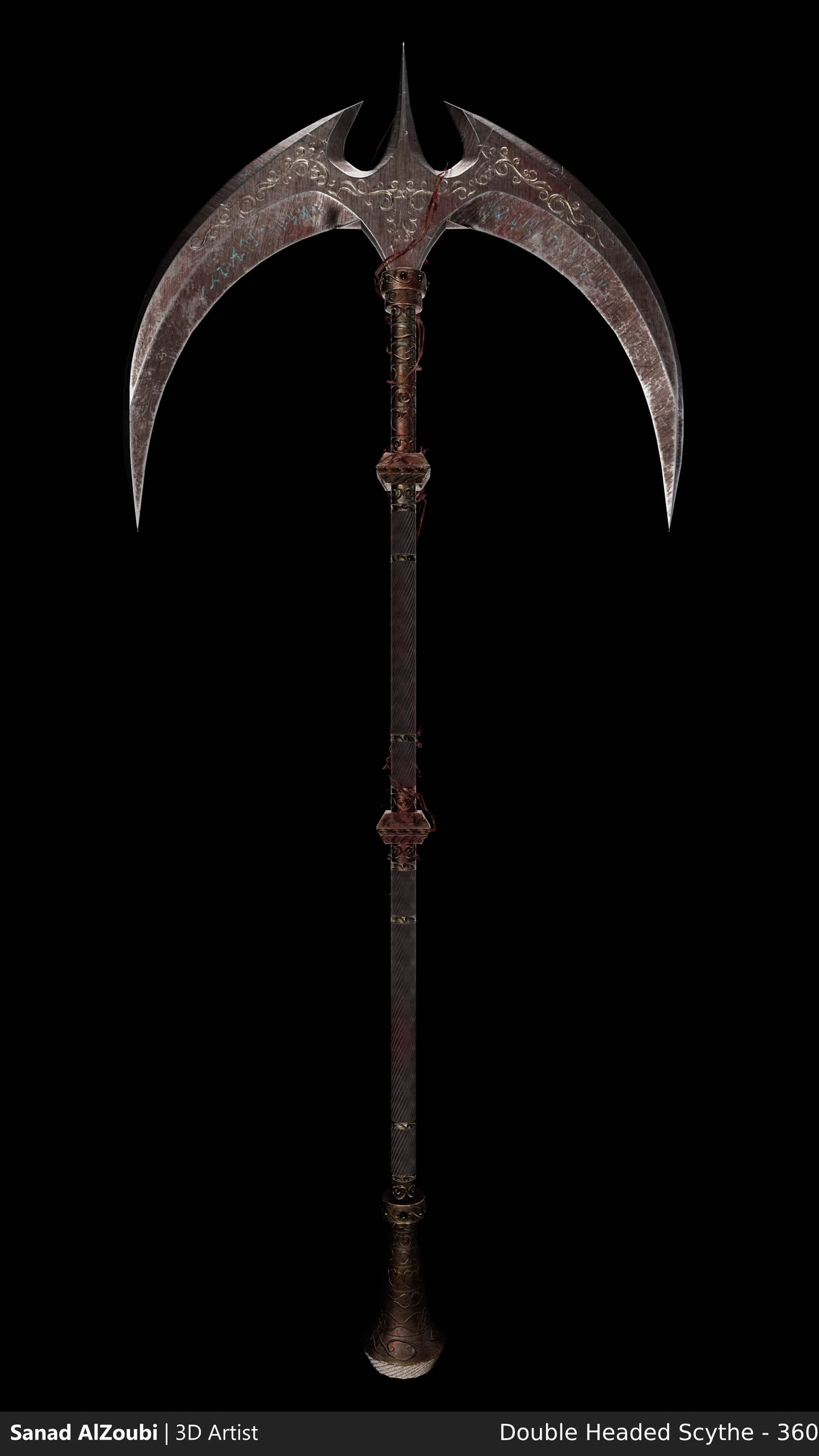 ArtStation - Double Headed Scythe | Game Ready, image size:1920x3414